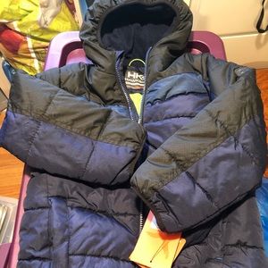 New hawkes & co jacket boy 5/6 blue with free hat